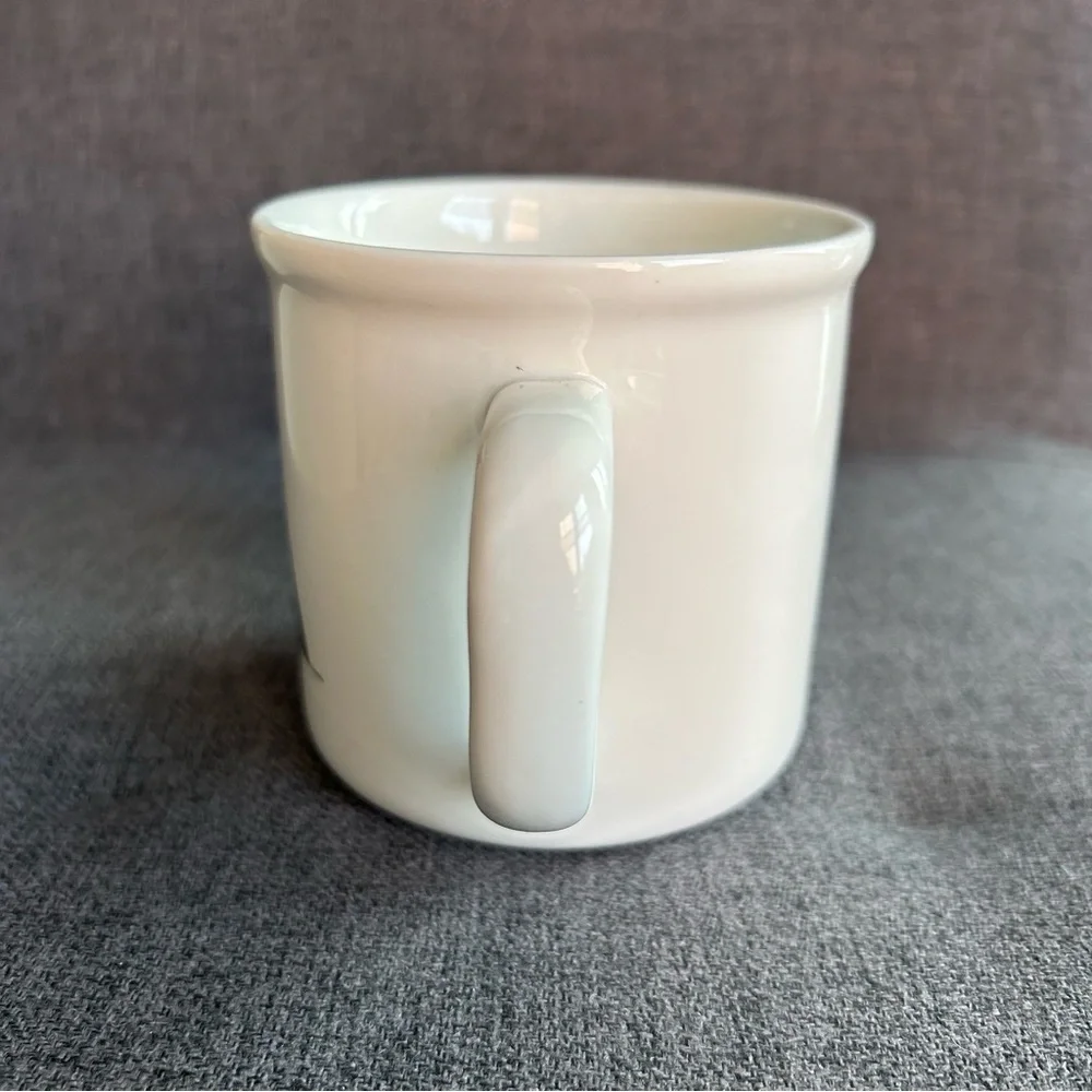 “A” Initial Coffee Mug, White, Black, 16 oz